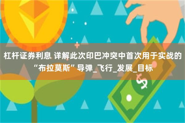 杠杆证券利息 详解此次印巴冲突中首次用于实战的“布拉莫斯”导弹_飞行_发展_目标