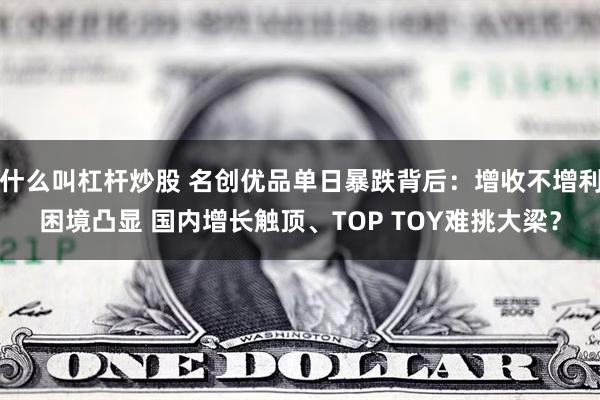 什么叫杠杆炒股 名创优品单日暴跌背后：增收不增利困境凸显 国内增长触顶、TOP TOY难挑大梁？